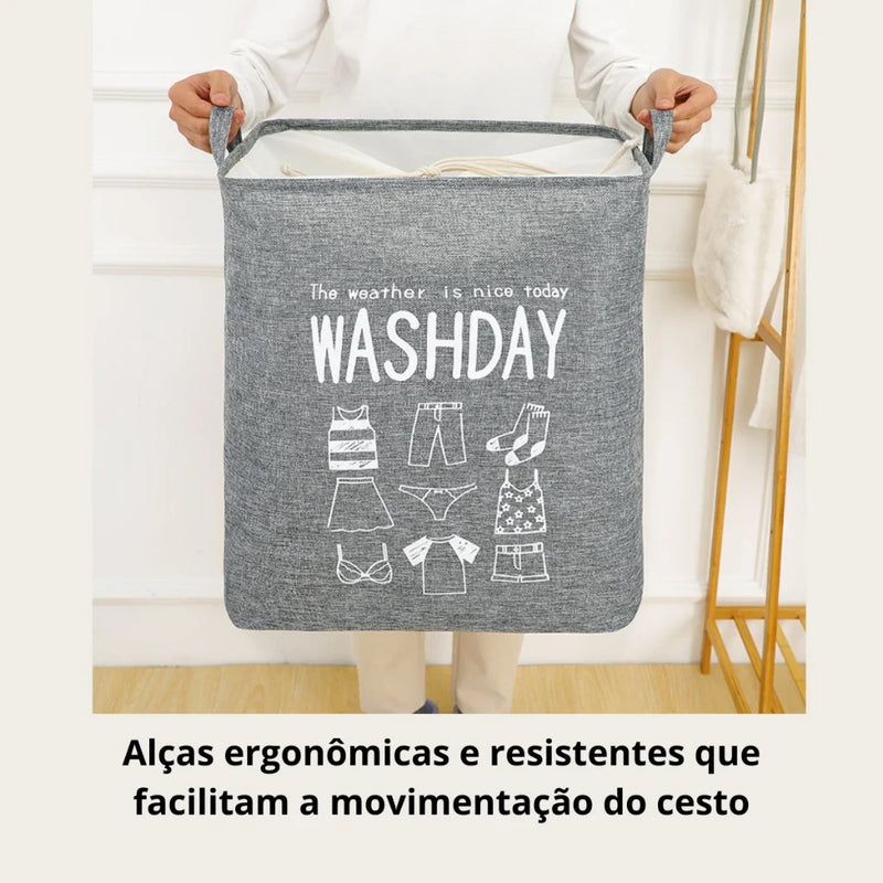 Cesto para Roupas Lavanderia 60L