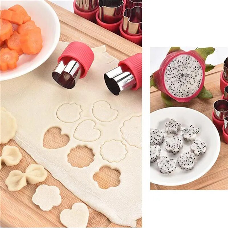 Moldes Divertidos para Legumes, Frutas e Verduras para crianças 12Pcs/conjunto