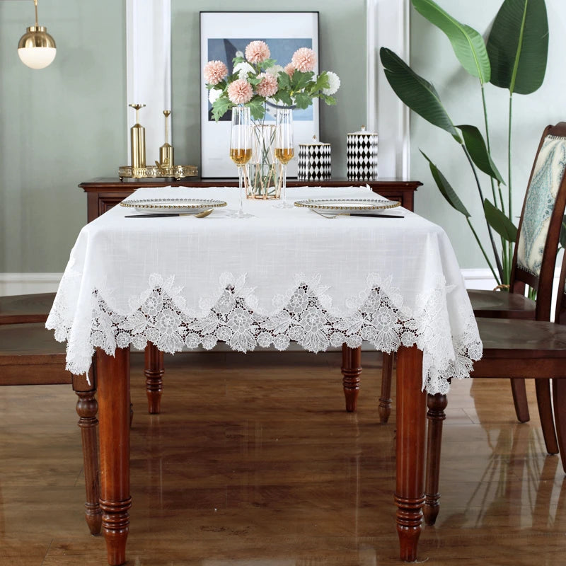 Toalha de Mesa Flor e Renda Moderno