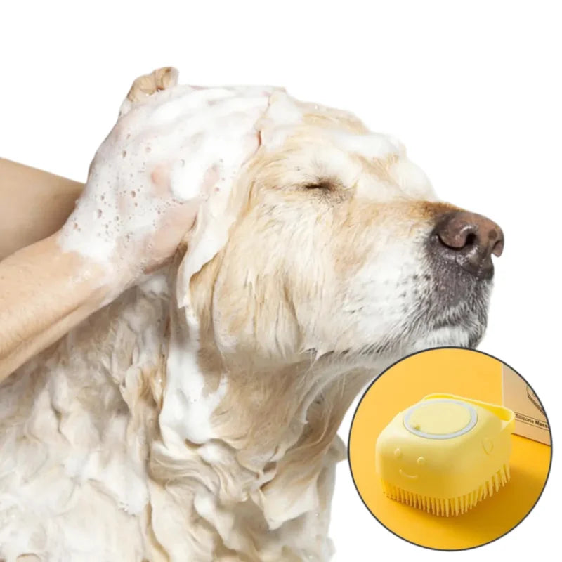 Esponja de silicone para banho com dispensador de shampoo