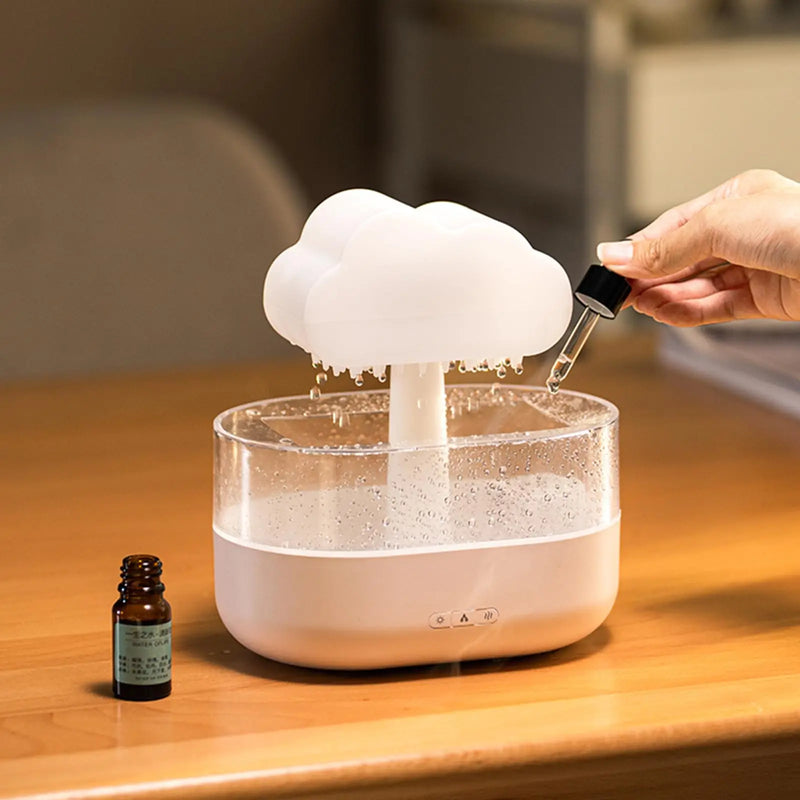 Umidificador e Aromatizador  e Cromoterapia com Chuva no Cogumelo