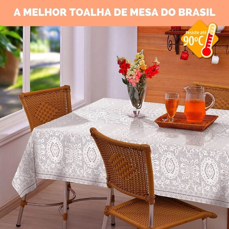 Toalha de Mesa de Plástico Térmica Para 4 6 8 e 10 Lugares Grossa Várias Estampas Quadrada Decoração Cozinha